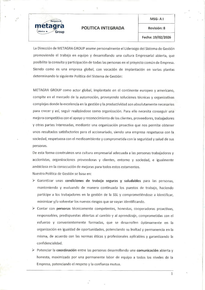 Política de calidad